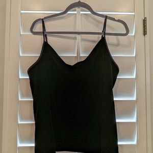 Banana Republic velvet top, spaghetti straps, adjustable sz L, black